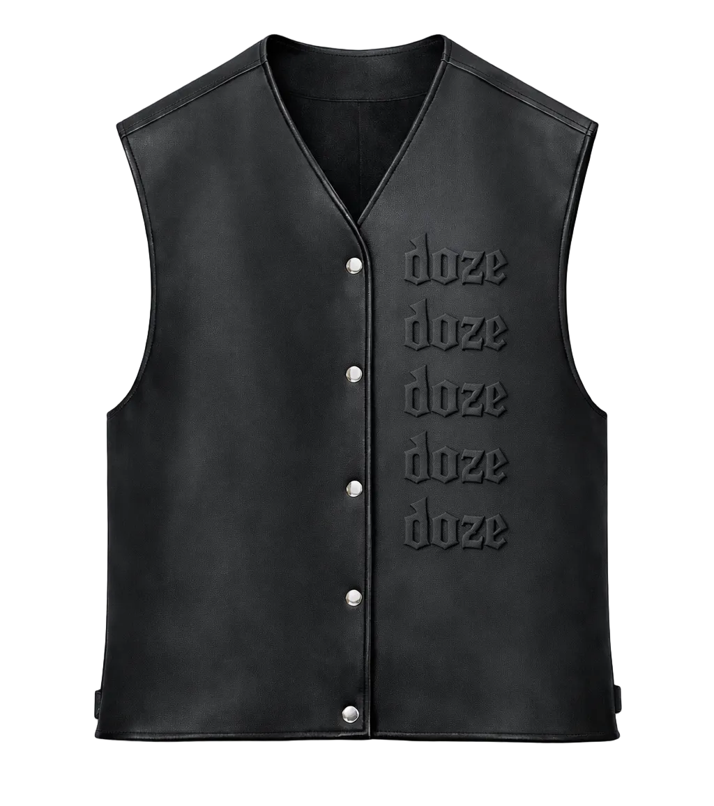 doze embossed leather vest
